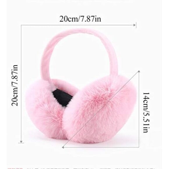 Women Winter Ear Muffs Faux Fur Warm Earmuffs Foldable Ear Warmers White Black - Picture 4 of 6